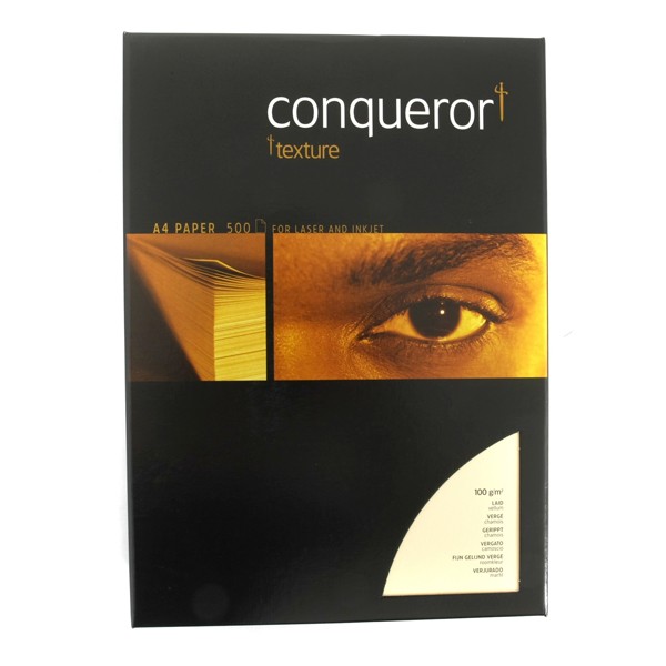 Conqueror High White  Paper Laid Texture 500 sheet (ream)